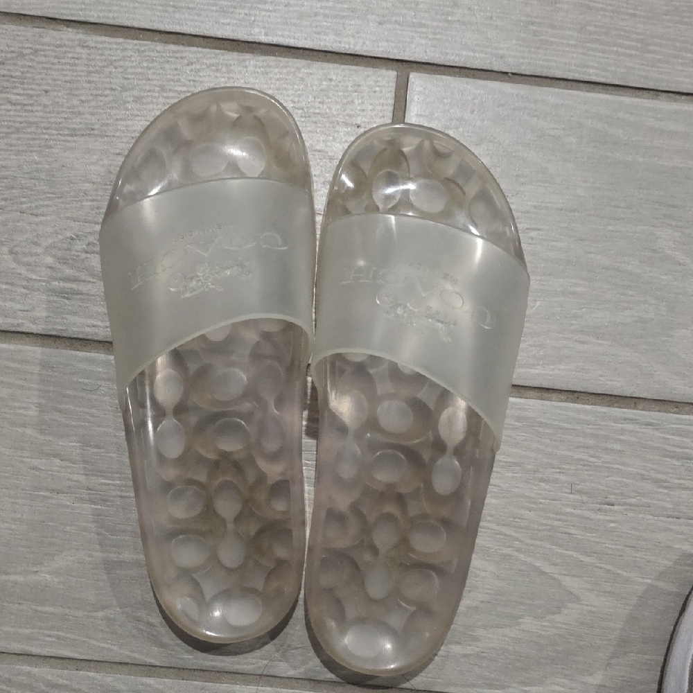 Coach Transparent Slide Sandals